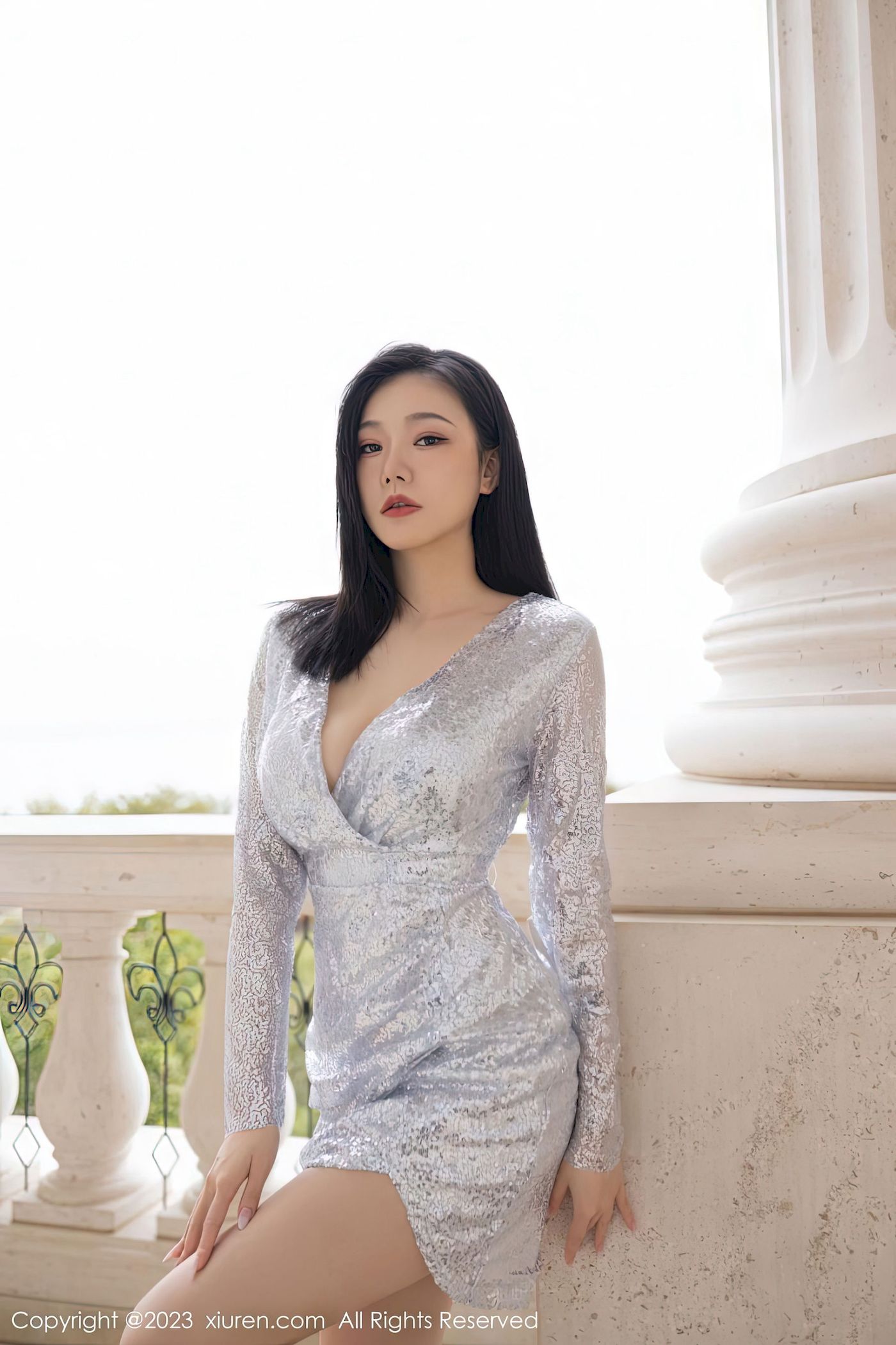 安然anran - 银灰短裙+原色丝袜写真