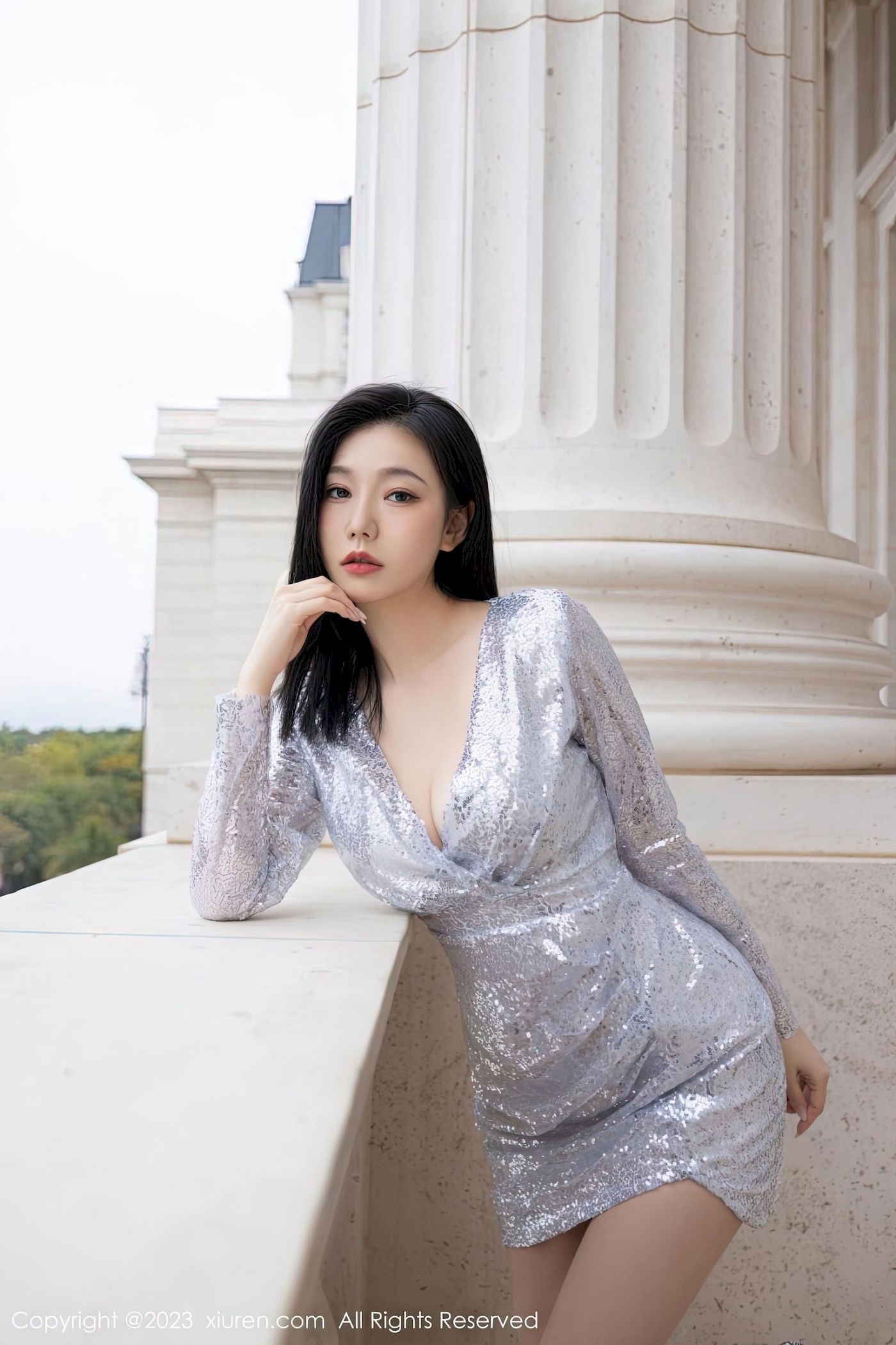 安然anran - 银灰短裙+原色丝袜写真