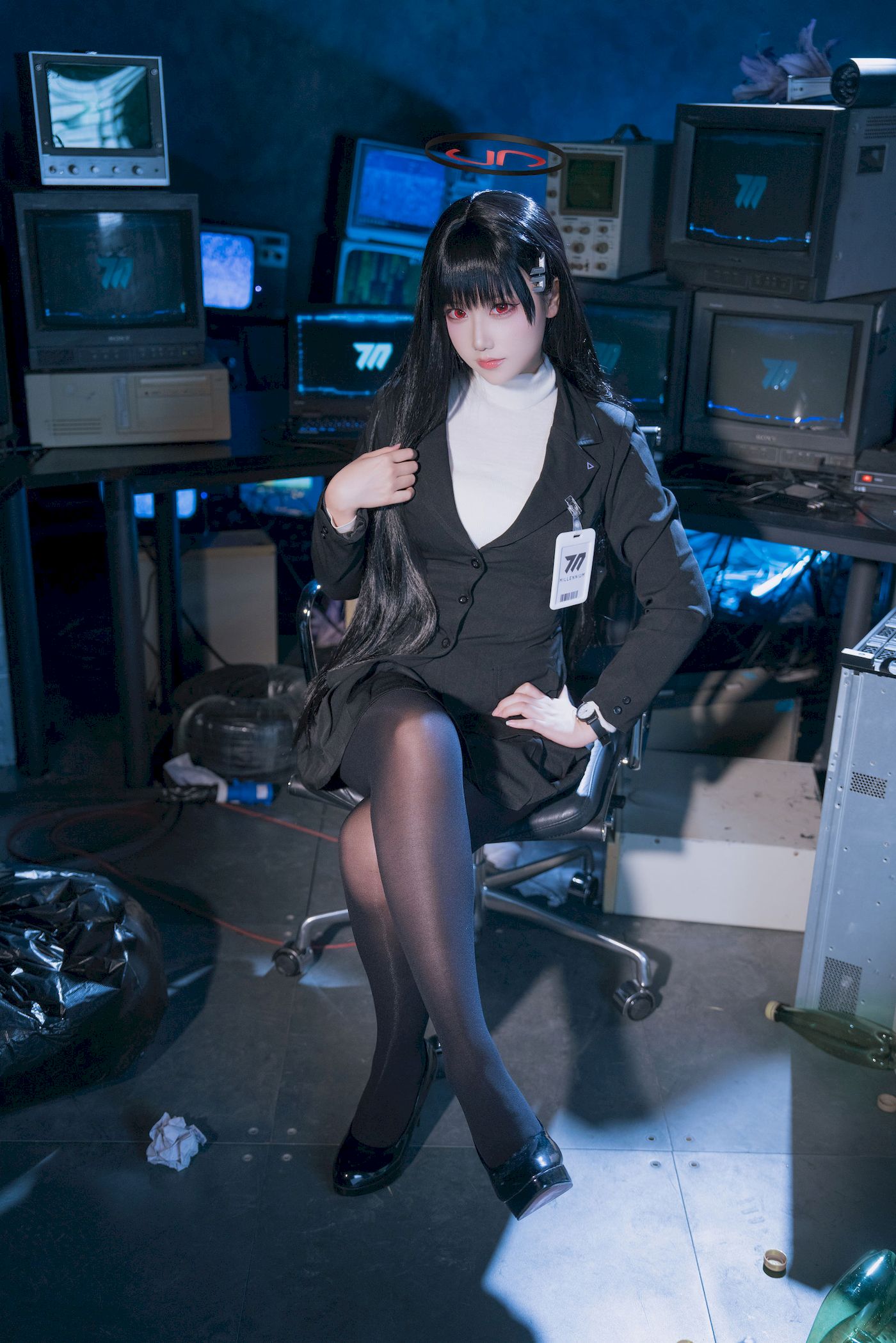 lunananya黑丝西装服饰COS蔚蓝档案调月莉音