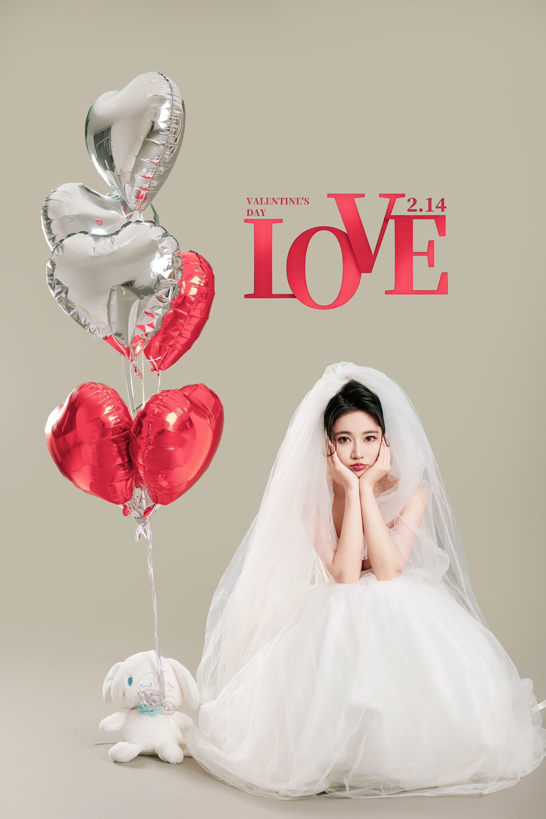 Nnian白色婚纱LOVE情人节特别篇摄影写真