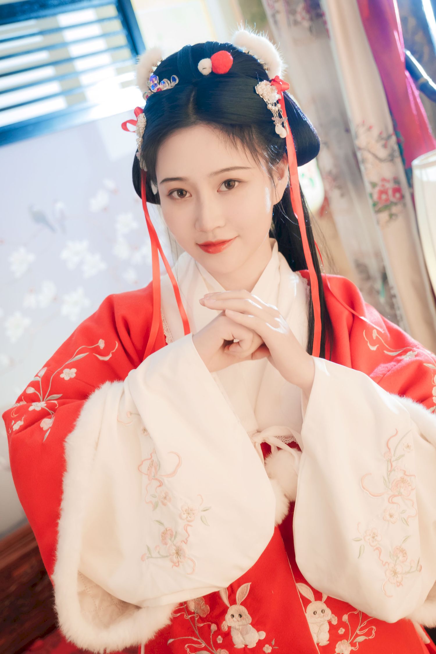 古典美女Nnian拜年服喜庆写真