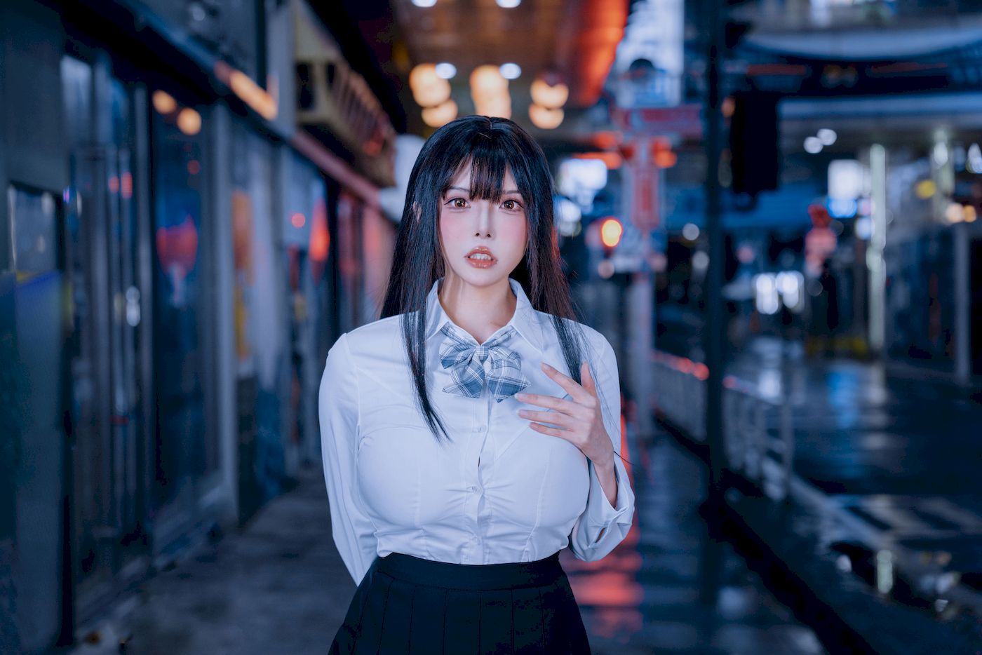 夏小秋秋秋白丝学妹制服户外性感写真