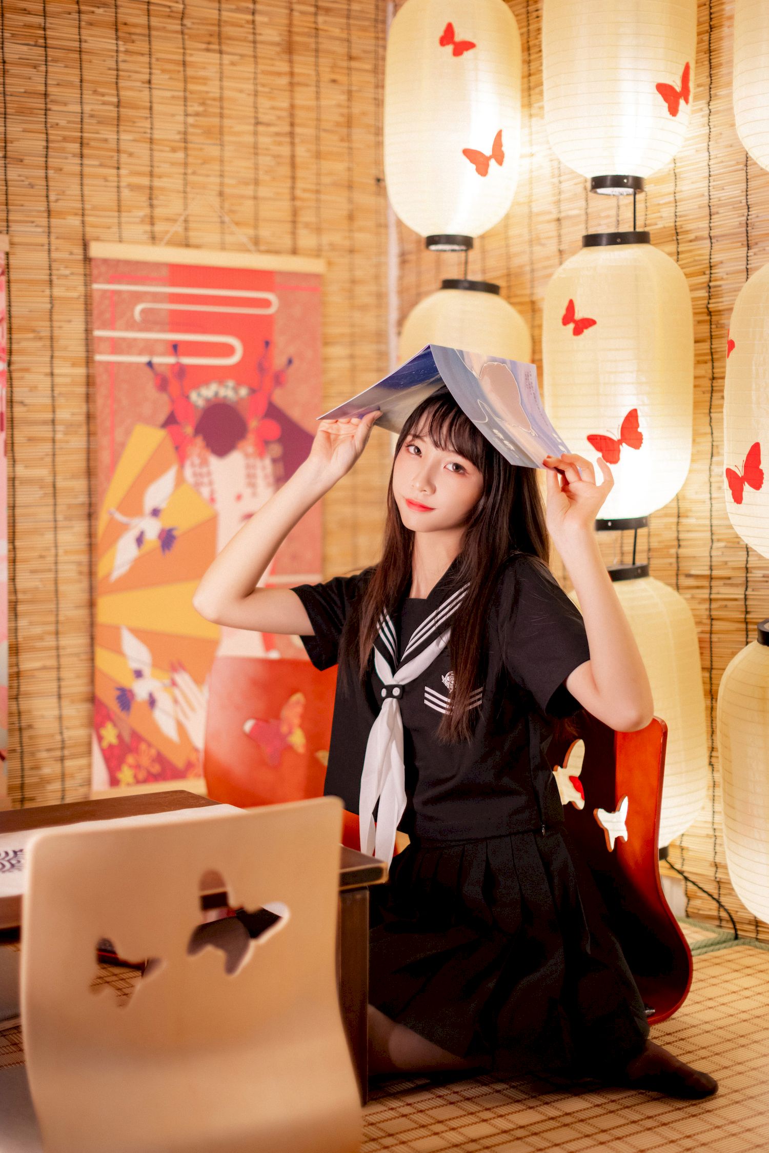 西呱呀呀呀JK制服搭配黑丝日系风格写真